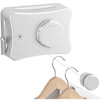 Tendedero Extensible - 5,1 M - Extensible - Montaje En Pared - Con Cuerda De Acero Inoxidable - Capacidad De Carga: 20 Kg - Evita Que Se Descuelgue (blanco)