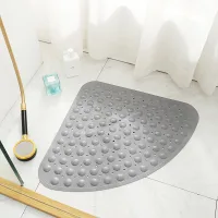 Cojín De Ducha Esquinero Antideslizante Con Ventosa Y Orificios De Drenaje. Lavable A Máquina. Cojín De Ducha De Pvc Con Borde Festoneado (color: Gris, Tamaño: 54 X 54 Cm).