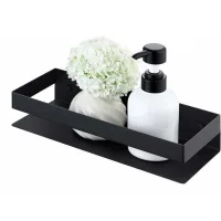 Estante Para Ducha, Cesta Para Baño, Soporte Para Ducha, Almacenamiento De Pared De Acero Inoxidable Sus304, 40 Cm, Negro Mate.