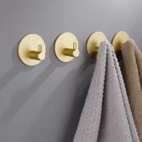 Ganchos Autoadhesivos Dorados Para Baño - 4 Piezas Ganchos Para Toallas Ganchos De Pared Ganchos Para Ropa Adhesivo Fuerte 4,5 X 4,5 X 2,5 Cm