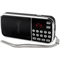 Radio Portátil Y-501, Radio De 800 Mah Con Dos Altavoces, Linterna Led, Batería Recargable, Compatible Con Mp3/aux/usb/tf (negro)