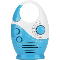 Radio De Ducha Impermeable, Altavoz Portátil Am/fm Con Volumen Ajustable, Asa Superior Para Colgar, Mini Radio A Pilas Para Baño, Cocina Y Uso En Exteriores.