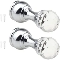 Gancho Para Toallas De Baño, Perchero De Pared, Juego De 2 Piezas, Atornillable, Estilo De Diseño, Cabeza De Cristal, 50 Mm