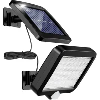 Lámpara Solar De Exterior Con Sensor De Movimiento, 56 Led, Resistente Al Agua Ip65.