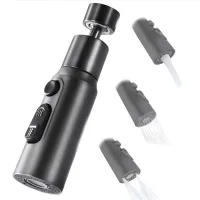 Aireador De Grifo, Boquilla Giratoria De 360° Para Grifo De Cocina Con 3 Modos De Rociado, Aireador De Grifo Ahorrador De Agua, Adaptador Ahorrador De Agua Para Grifo De Lavabo De Baño (negro)