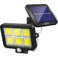 Potente Luz Solar Exterior Con Sensor De Movimiento, 120 Led, Resistente Al Agua, Iluminación Blanca, Ideal Para Jardín, Terraza, Patio, Puerta, Aparcamiento Y Como Luz De Seguridad. Incluye Cable De
