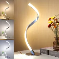 Lámpara De Mesita De Noche Led Espiral Regulable, Lámpara De Mesa Táctil De Metal 3000k-5000k (blanco Cálido/natural/frío), Con Cable, Lámpara Decorativa Para Dormitorio, Oficina, Sala De Estar [clase