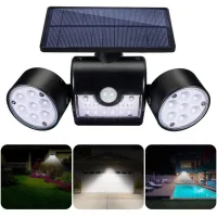 Lámpara Solar De Exterior, Aplique Solar De Pared Para Exteriores, Con 30 Focos Led Dobles Impermeables, Rotación De 360 Grados, Con Sensor De Movimiento Para El Jardín.