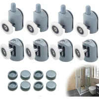 Juego De 8 Rodillos Para Puerta Corredera De Ducha, Rodillos De 23 Mm Para Mampara De Ducha, 4 Superiores Y 4 Inferiores