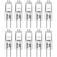 Bombillas Halógenas De Repuesto G4 De 10 W Y 12 V, Tipo T3 Jc, Con Base De 2 Pines, Para Iluminación De Exteriores Bajo Gabinetes, Focos Tipo Disco, Iluminación De Riel, Regulables (paquete De 10).