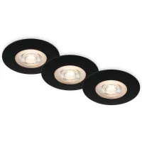 Juego De 3 Focos Led Empotrables Para Techo, Focos Empotrables Ultrafinos, Focos Empotrables Para Baño, Focos Empotrables Para Baño Ip65, Negro Mate, 90 X 25 Mm (diámetro X Altura).