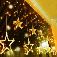 Guirnalda De Luces Led De 12 Estrellas Para Interiores Y Exteriores, Conectable, 8 Modos De Iluminación, 138 Led, Ideal Para Fiestas, Navidad, Bodas, Ventanas, Jardines Y Cumpleaños. Luz Blanca Cálida