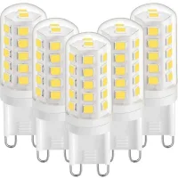 Bombillas Led G9 De 3w, Luz Blanca Cálida 3000k, 350lm, Equivalentes A Bombillas Halógenas De 28w Y 40w, Paquete De 5 Unidades.