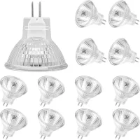 Bombillas Halógenas Mr11 (paquete De 12), Lámpara Halógena Gu4 De 12 V Y 20 W, Bombilla Mr11 Gu4, Bombilla Halógena De 2 Pines, Luz Blanca Cálida De 2700 K.