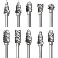 Juego De 10 Brocas Rotativas De Carburo Para Fresadora, Fresas De Doble Corte Para Accesorios Dremel Con Vástago Para Tallado De Madera, Perforación, Grabado Y Pulido De Metales (npterbl)