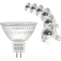 Bombillas Halógenas, Bombilla Mr16 Tipo Foco, Bombilla De 12 V 50 W, Bombilla Gu5.3, Bombilla Mr16 Regulable, Bombillas Halógenas De Luz Blanca Cálida 2700 K, Paquete De 6 (mr16-50w-6p)