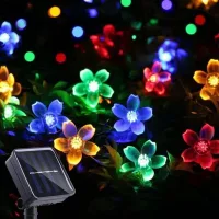 Guirnalda De Luces Solares, Guirnalda De Luces Sakura Fairy, 50 Led, 8 Modos, Resistente Al Agua, Para Exteriores E Interiores, Decoración Navideña Para Jardín (colorida)