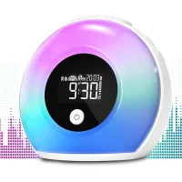 Luz Nocturna, Despertador Digital, Reloj Con Luz Y Altavoz Bluetooth, Ideal Para Niños Y Adolescentes.
