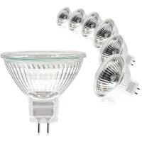 Bombillas Halógenas, Bombilla Mr16 Tipo Foco, Bombilla De 12 V 35 W, Bombilla Mr16 Regulable Gu5.3, Bombillas Halógenas De 2 Pines, Luz Blanca Cálida 2700 K, Paquete De 6 [clase Energética G]