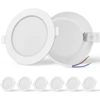Juego De 6 Focos Led Empotrables, De Alto Brillo, Focos Led Empotrables Para Techo, 9 W (equivalente A 72 W Incandescente), Ca 230 V, Luz Natural 4000 K, Para Baño, Sala De Estar, 90-110 Mm