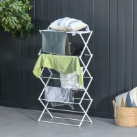 Tendedero Plegable De 8 Niveles, Tipo Torre, De Metal Y Plástico, Blanco, 74 X 35 X 144 Cm