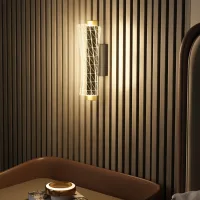 Aplique De Pared Interior Con Luces Led, Diseño De Rejilla, Lámpara De Mesilla Regulable, Metal, Negro.