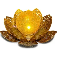 Luces Solares Exteriores Lotus Garden, Iluminación Led Cálida Decorativa Para Caminos, Patios Y Balcones.