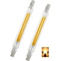 Bombilla Led R7s, 118 Mm, 10 W, Regulable, Bombilla Led Cob R7s, Led R7s, 118 Mm, Alto Brillo, Reemplaza Bombilla Halógena De 100 W, Blanco Cálido (3000 K), 220–240 V Ca, Paquete De 2