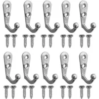 Percheros De Pared De Estilo Retro Vintage, De Metal Con Tornillos Plateados, 10 Unidades.
