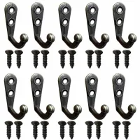 Percheros Metálicos De Estilo Retro Vintage Con Tornillos, Percheros De Pared, Color Negro, 10 Unidades.