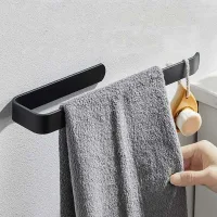 Toallero De Pared Sin Taladrar, Aro Para Toallas, Almacenamiento, Soporte Para Toallas De Baño, Soporte Para Toallas Para Cocina, Baño, Aseo, Negro Mate