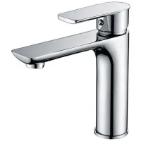 Grifo De Lavabo Con Maneta Cuadrada De Latón, Mezclador Monomando De Agua Fría Y Caliente, Color Plata (2 Mangueras De Conexión De 60 Cm).