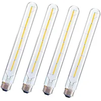 Paquete De 4 Bombillas Led E27 T300 De 6 W, Luz Blanca Cálida De 2700 K, 360°, Sin Parpadeo.