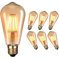 Bombillas Led Vintage E27 De 4w, Luz Blanca Cálida De 2700k, Bombilla Decorativa Retro Estilo Edison, Paquete De 6