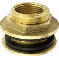Conector De Pared De Acero Inoxidable Y Latón De 1/2 Pulgada (15/21), Conector De Mamparo Para Grifos, Barriles De Lluvia, Contenedores Y Tanques Ibc.