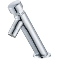 Grifo Mezclador De Lavabo De Latón Cromado Con Pulsador, Limitador De Caudal De 6 L/min Y Altura De 150 Mm. Fácil Instalación.