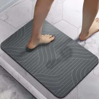 Alfombrilla De Baño Antideslizante, Superabsorbente, De Secado Rápido, 40,64 Cm X 60,96 Cm, De Tierra De Diatomeas, Apta Para Bañeras, Con Base De Goma.