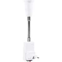 Portalámparas Jeffergarden E27, Adaptador De Enchufe E27 Con Interruptor, Metálico (enchufe Europeo)