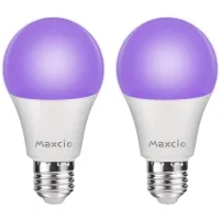 Dos Lámparas Uv De 9 W Y 385-400 Nm, En Luz Violeta, Con Carcasas Revestidas De Aluminio Y Cubierta De Plástico Transparente, Ideales Para Fiestas En Hoteles, Casas Encantadas E Iluminación Ambiental.