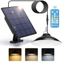 Lámpara Solar Para Exteriores Con Control Remoto Y Función De Atenuación. Incluye Temporizador, Batería De Alto Rendimiento, Protección Ip65 (resistente Al Agua) Y Cable De 3 Metros Para Uso Interior