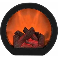 Chimenea Eléctrica Decorativa Con Efecto De Llama Led. Dimensiones: 18,5 X 20 X 10 Cm. Funciona Con Usb O Pilas. Apta Para Uso Interior Y Exterior.