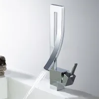 Grifo De Lavabo Artístico, Cobre Fundido, Plata