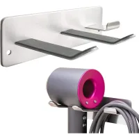 Soporte De Pared Para Secador De Pelo, Compatible Con Todos Los Secadores, Almacenamiento Que Ahorra Espacio Para Baño/dormitorio/peluquería.
