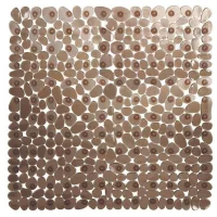 Alfombrilla De Ducha Antideslizante, 54 X 54 Cm (marrón), Cuadrada, Antideslizante Y Resistente Al Moho, Alfombrilla De Baño Antideslizante Para Niños, Lavable A Máquina Con Ventosas.