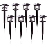 Luces Solares De Jardín Impermeables Ip55 – Luz Blanca Cálida – Paquete De 8 Para Villa, Césped, Jardín, Entrada De Vehículos, Patio, Terraza.
