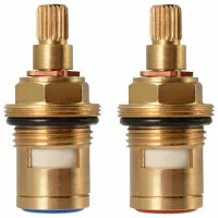 Cabezal De Disco Cerámico, Par De Cartuchos Cerámicos De Repuesto Universales Para Grifos, 1/2" De Vuelta, 20 Clics X 50 Mm, Un Par