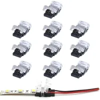 Conector De Tira Led De 2 Pines, Paquete De 10, Conectores De Tira Led De 2 Pines Para Tiras Led Smd 5050/3528 De 10 Mm, Monocolor, Impermeables Y No Impermeables.