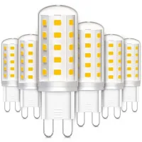Paquete De 6 Bombillas Led G9, 3w, Equivalentes A Una Bombilla Halógena De 30w, Luz Blanca Cálida, Sin Parpadeo, Para Dormitorio, Sala De Estar, Cocina, Jardín, No Regulables.