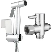 Conjunto De Bidé Portátil Completo Con Ducha De Mano De Acero Inoxidable Y Manguera De 1,5 M, Cromado Zvd