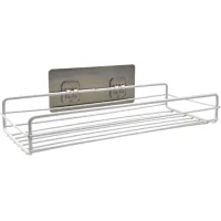 Estante De Baño Autoadhesivo, Organizador De Ducha Sin Taladrar, Organizador De Ducha Rectangular, Organizador De Ducha De Metal Para Baño Y Cocina (blanco)